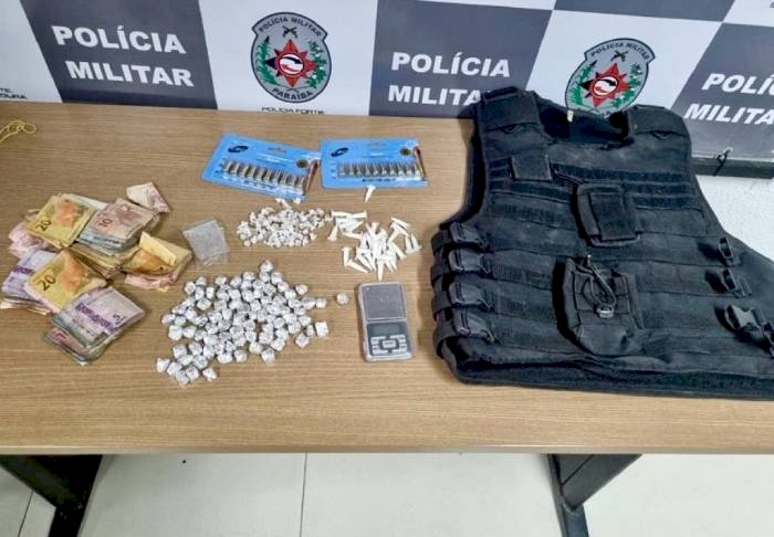 Material ilícito apreendido pela Polícia Militar