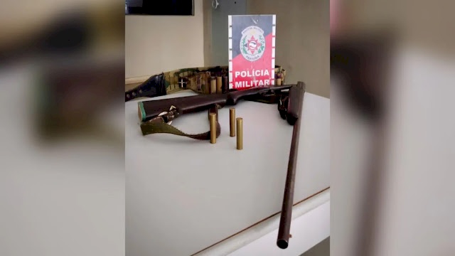 Arma de fogo apreendida pela Polícia Militar