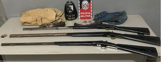 Três armas de fogo são apreendida pela polícia militar em município paraibano 