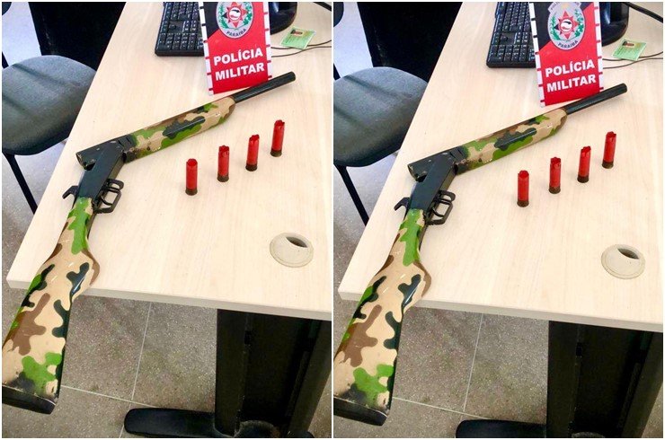 Arma apreendida pela Polícia Militar