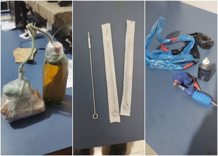 Material ilícito apreendido pela Polícia Militar na Colônia Penal de Sousa