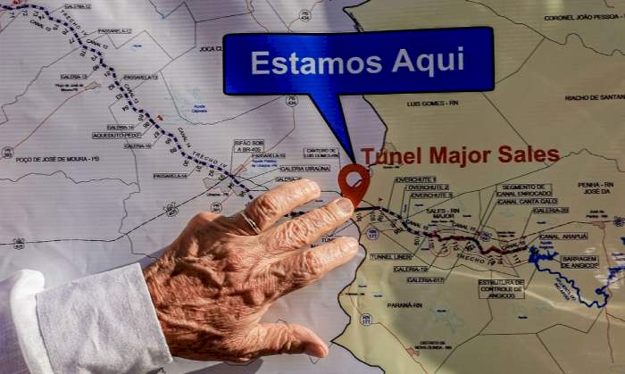 Obras de construção do túnel Major Sales, que faz parte do ramal do Apodi