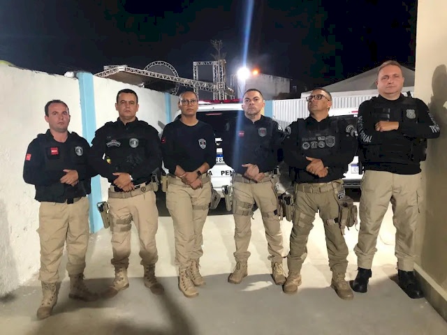 Interação com o reforço de cinco agentes da Polícia Penal