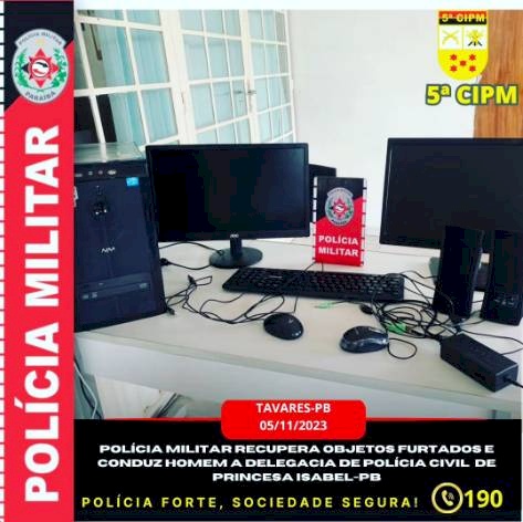 Material roubado recuperado pela PM
