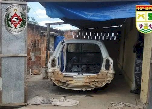 Desmanche de veículo encontrado pela PM no interior da Paraíba