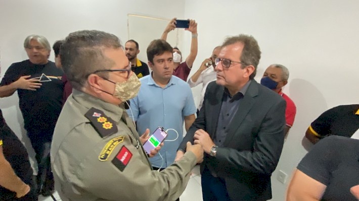 Coronel Guedes na solenidade de inauguração do Centro de Monitoramento por Câmaras em Sousa