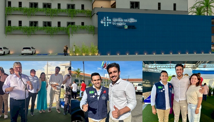 Pedro Feitosa acompanhando cerimônia de lançamento da implementação do Hospital da Mulher em Sousa 