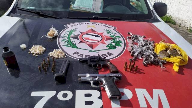Na Paraíba, presos suspeitos de tráfico com armas, e drogas 