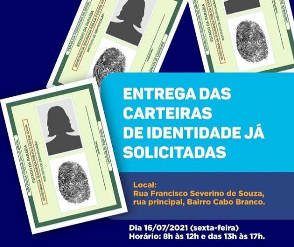 Posto de Identificação Municipal de Coremas atende hoje para a entrega dos RG’s já solicitados