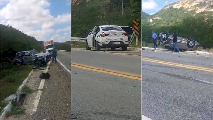 Colisão envolvendo vários veículos, na BR-230