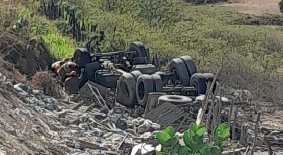 Imagem do acidente com vítima fatal em Pombal 