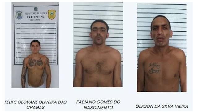 Presos que fugiram da Penitenciária Desembargador Silvio Porto, em João Pessoa