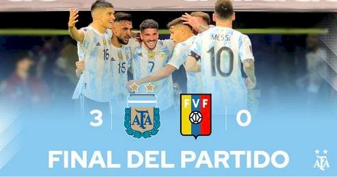 Eliminatórias: sob o comando de Messi, Argentina derrota Venezuela