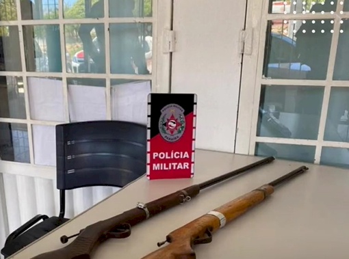 Armas de fogo apreendidas pela Polícia Militar