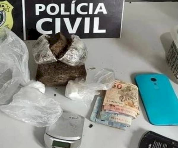 drogas, celulares, motocicleta apreendidas pelas Polícias Civil e Militar