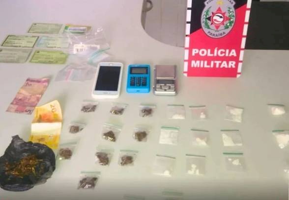 Material ilícito apreendido pela Polícia Militar