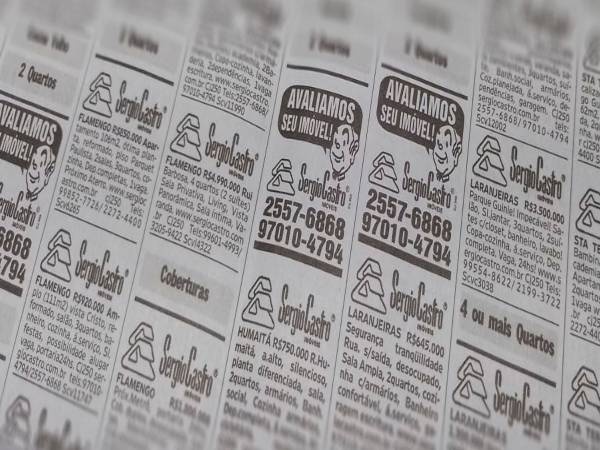Valorizados, avaliadores de imóveis anunciam em “classificados” impresso de grande jornal