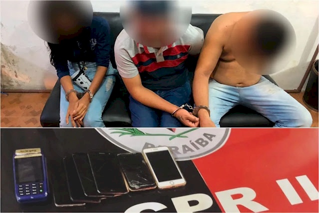 Trio preso em ação da PM