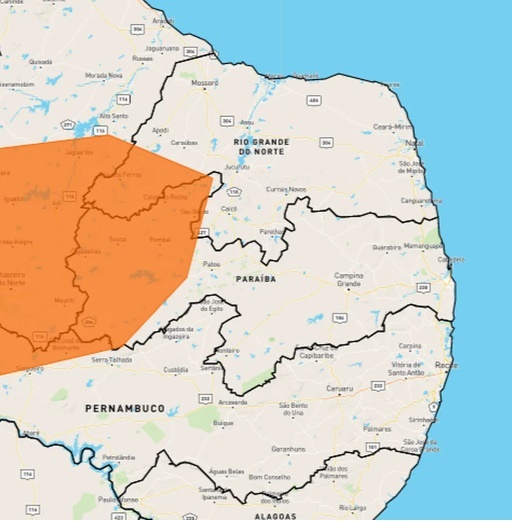 Inmet emite alertas de baixa umidade para cidades da Paraíba
