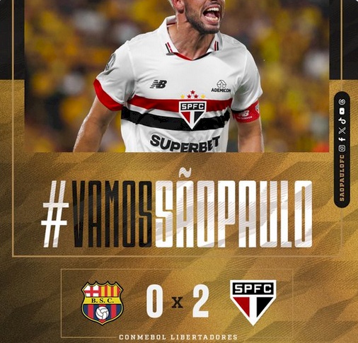 São Paulo derrota Barcelona pela Libertadores