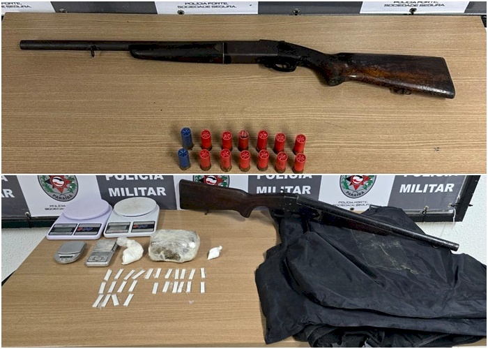 Apreensão de armas de fogo pela Polícia Militar