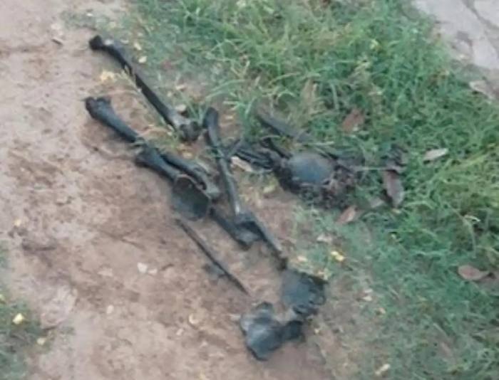 Ossada humana encontrada em saco plástico