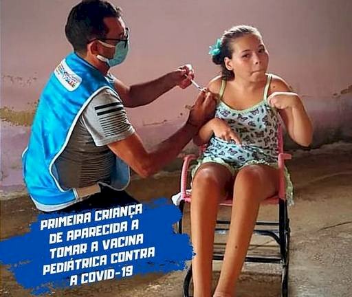Município de Aparecida aplicou nesta segunda a Primeira Dose da Vacina Pfizer Pediátrica