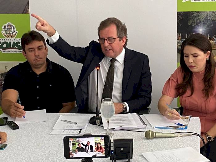Coletiva de imprensa para anunciar ações e inaugurações em Sousa
