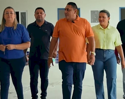 João Neto, Valéria Rita, Lainha e Jr Farias visitam a construção da Nova Creche 