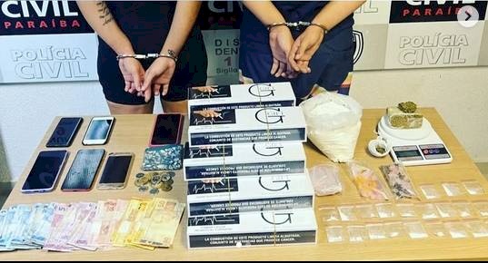 Prisão em flagrante de um casal de traficantes