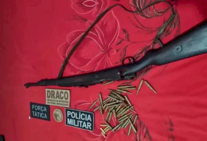 Rifle e munições apreendidos pelas Polícias Civil e Militar