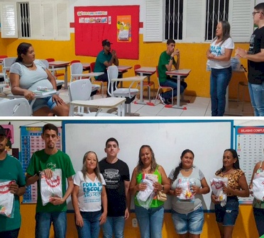 Entrega de kits escolares e fardamentos nas turmas do EJA das comunidades de Prensa, Angélica, Extrema, Aba da Serra, Veneza