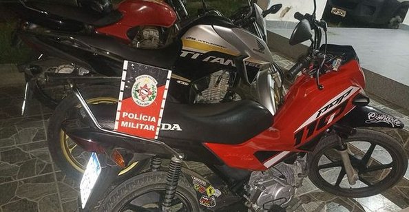 Motos apreendidas pela Polícia Militar na cidade de Pombal