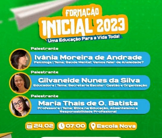 Formação inicial para o ano letivo 2023, em Aparecida