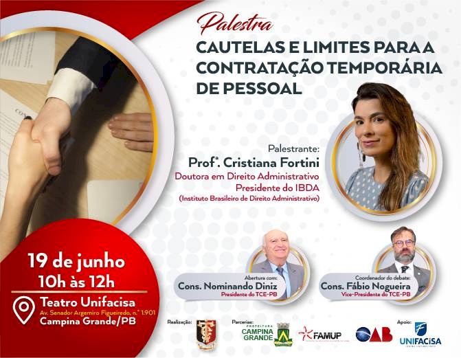 Palestra promovida pelo TCE-PB no Teatro da Unifacisa