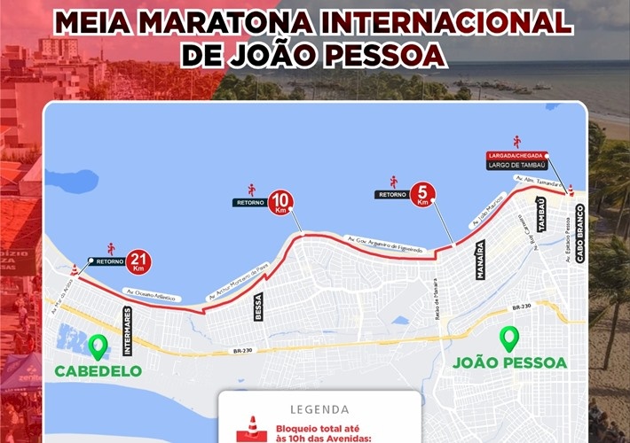 A largada no Busto de Tamandaré (Tambaú), assim como ocorreu na edição 2021