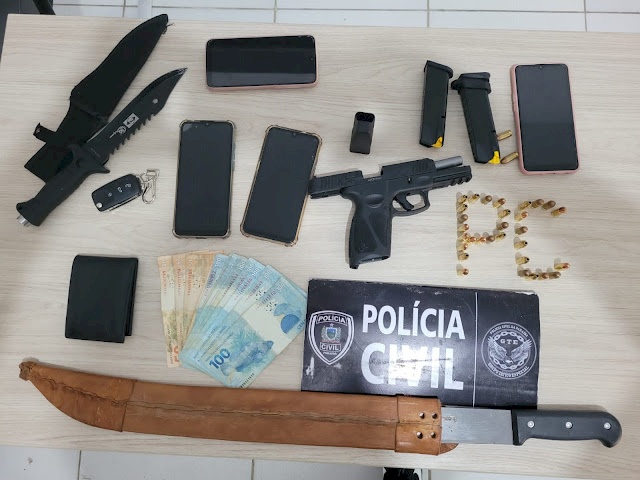 Material apreendido em ação da Polícia Civil