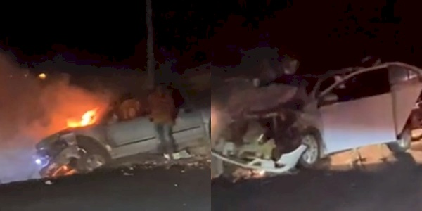 Imagem do acidente envolvendo dois veículos entre Sousa e Lastro 