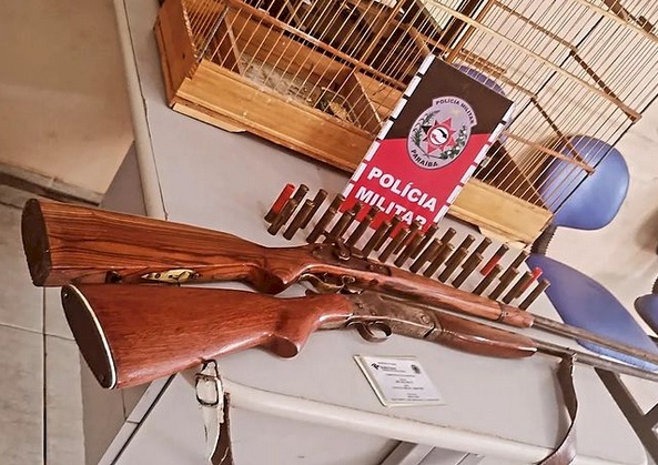 Apreensão de arma, munições e aves silvestres em Itaporanga