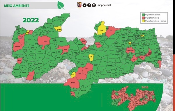 Mapas dos lixões no estado da Paraíba 