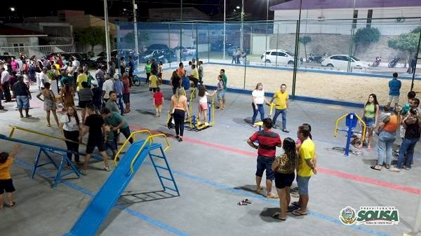 Inauguração de praça e arena esportiva na cidade de Sousa