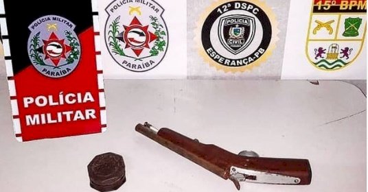 Homem é detido pela polícia militar por porte ilegal de arma de fogo, na PB 