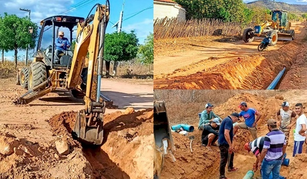 Obra de abastecimento d´água do Assentamento Acauã 