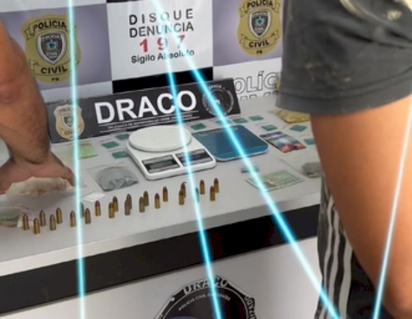 Prisão de homem e apreensão de drogas em Campina Grande