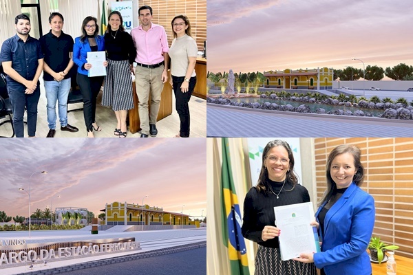 Larissa Abrantes representa o prefeito Tyrone ao assinar termo de guarda de imóveis do Largo da Estação, em Sousa