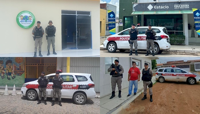 Polícia militar realiza visitas solidárias nas escolas públicas e privadas de Sousa