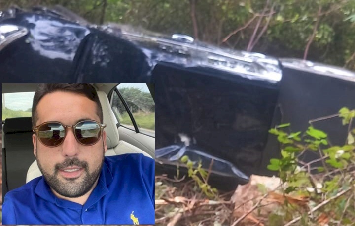Imagem do acidente e da vítima fatal 