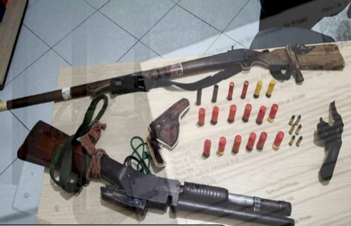 Armas apreendidas pela Polícia Civil em Monte Horebe