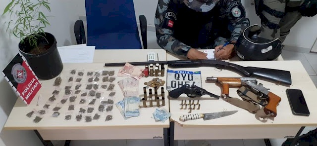 Material ilícito apreendido pela Polícia Militar