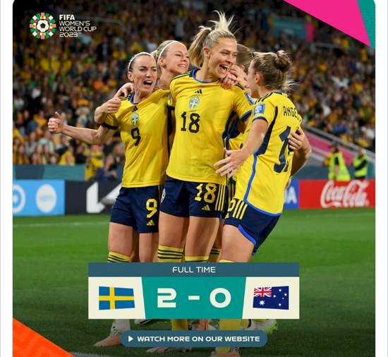 Suécia domina Austrália e garante terceiro lugar da Copa do Mundo
